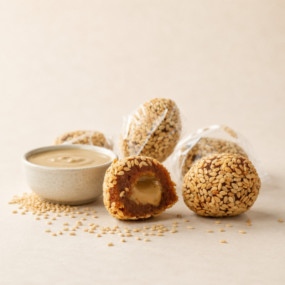 Wrapped Sesame Date Truffles